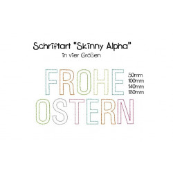 Stickserie - Skinny Alpha Fransenappli Schriftart